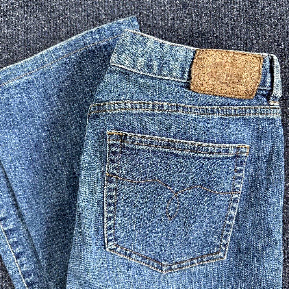 Lauren Jeans Co. Premium Jeansi Womens 4 Medium Wash Blue Bootcut Stretch Denim